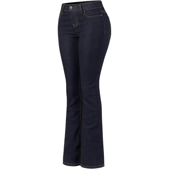 Women's Stretch Slim Bootcut Jeans Dark Denim Size 5 Perfect for Casual Wear - Picture 2 of 6